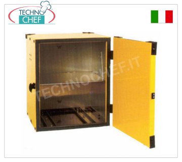 Caja de pizza, isotérmica Caja para pizza con estante para dos bolsas térmicas, capacidad 10 cajas de 33 cm, dim. mm 470x470x520h