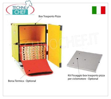GI.METAL - Caja Transporte Pizza, Mod.102393 Caja para pizza sin aislamiento, con estante central para 2 bolsas térmicas, dim.cm.47x47x52h