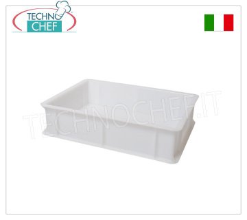 Cajas para masa de pizza de 40x30x10h cm, color blanco Caja porta masa para pizza, apilable en polietileno alimentario, color blanco, dim.mm.400x300x100h