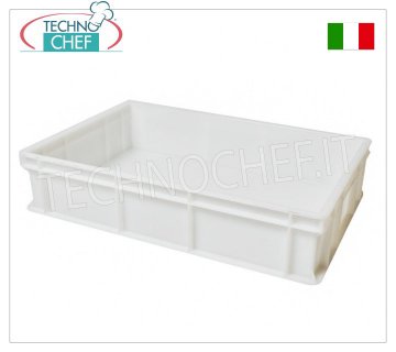 Caja para pan de masa de pizza 60x40x13h cm, color blanco Caja porta-barras para masa de pizza, apilable en polietileno alimentario, color blanco, dim.mm.600x400x130h