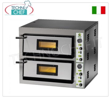 FIMAR - Horno de pizza eléctrico para 6+6 pizzas, 2 cámaras independientes de 66x99,5 cm, sin PIRÓMETROS, mandos mecánicos, mod. FES6+6 HORNO ELÉCTRICO PARA PIZZA para 6+6 Pizzas, 2 CÁMARAS Independientes de 660x995x140h mm, encimera de refractario, 4 TERMOSTATOS REGULABLES para SOLE y TOP, temperatura de +50° a +500 °C, Kw.14,4, Peso 159 Kg, dimensiones exteriores mm. 900x1080x750h