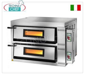 FIMAR - Horno de pizza eléctrico para 6+6 pizzas grandes, 2 cámaras TRANSVERSALES independientes de 108x72 cm, mandos DIGITALES mod. fiebre aftosa6+6 HORNO ELÉCTRICO PARA PIZZA para 6+6 pizzas grandes, 2 cámaras de cocción TRANSVERSALES independientes de 1080x720x140h mm íntegramente en material refractario, MANDOS DIGITALES, temperatura de +50° a +500 °C, peso 365 kg, V.230/1, kw 18, tamaño. mm.1520x850x750h