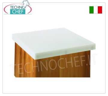 Tapas para tacos de carnicero en polietileno Tapa tapa de polietileno, 25 mm de espesor, 4 cantos, dimensiones 350x350x25h mm