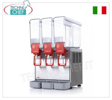 Dispensadores de bebidas refrigeradas Dispensador de bebidas refrigeradas con 3 depósitos de 5 litros, V.230/1, kw 0,315, dimensiones 370x400x550h mm