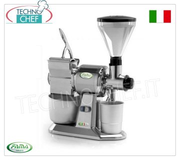 FAMA - Molinillo/rallador de café profesional, rendimiento horario: café 10 kg / queso 50 kg, mod.FGC Molinillo/rallador de café profesional combinado, producción horaria: 10 kg de café / 50 kg de queso, 1400 rpm, V.400/3, 0,75 kW, peso 20 kg, dim.mm.260x500x650h