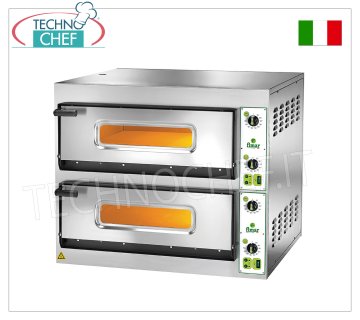 FIMAR - Horno de pizza eléctrico para 6+6 pizzas, 2 cámaras independientes de 66x99,5 cm, sin PIRÓMETROS, mandos mecánicos, mod. FES6+6 HORNO ELÉCTRICO PARA PIZZA para 6+6 Pizzas, 2 CÁMARAS Independientes de 660x995x140h mm, encimera de refractario, 4 TERMOSTATOS REGULABLES para SOLE y TOP, temperatura de +50° a +500 °C, Kw.14,4, Peso 159 Kg, dimensiones exteriores mm. 900x1080x750h