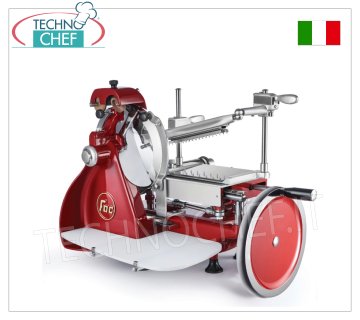 FAC - AFFETTATRICE MANUALE a VOLANO, lama Ø 250 mm, linea CURVY LINE, Professionale Affettatrice manuale a volano, lama diametro 250 mm, linea Curvy Line, colori di serie: rosso, nera, crema o personalizzabile su richiesta, dim.mm.520x680x510h.