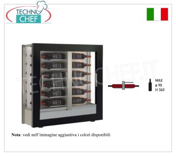 CANTINETTA-TECA per VINI capacità 24 bottiglie ORIZZONTALI, Statica-Ventilata, 3 Lati Vetro, Linea SLIM, dim.mm.874x388x910h