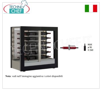 CANTINETTA-TECA per VINI capacità 48 bottiglie Orizzontali, Statica-Ventilata, 3 Lati Vetro, dim.mm.874x568x910h