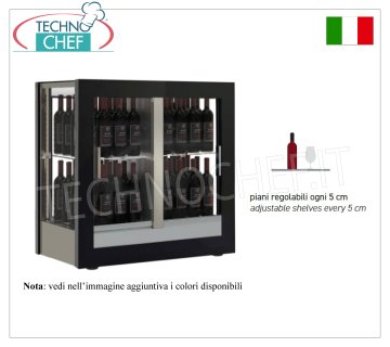 CANTINETTA-TECA per VINI capacità 64 bottiglie VERTICALI, Statica-Ventilata, dim.mm.874x568x910h