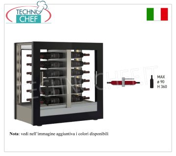 CANTINETTA-TECA per VINI capacità 48 bottiglie ORIZZONTALI, Statica-Ventilata, 4 Lati Vetro, dim.mm.874x568x910h