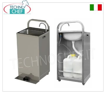 Lavamani inox trasportabile con 2 ruote, dim.mm.460x380x1000h