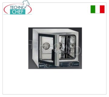 TECNODOM-Forno Convezione Elettrico con GRILL, per 4 Teglie GN1/1 (mm 325x530), dim. mm. 686x660x580h