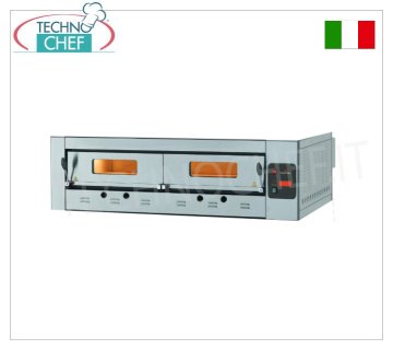 Forno pizza modulare a gas, Linea ECO GAS, camera per 12 pizze da cm 123x93 con piano in refrattario