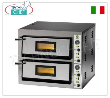 FIMAR - Horno de pizza eléctrico para 6+6 pizzas, 2 cámaras independientes de 61x91 cm, mandos mecánicos, mod. FME6+6 HORNO ELÉCTRICO PARA PIZZA para 6+6 Pizzas con 2 CÁMARAS independientes de 610x915x140h mm, placa refractaria, 4 TERMOSTATOS REGULABLES para SOLE y TOP, temperatura de +50° a +500 °C, Kw.14,4, Peso 150 Kg, dimensiones exteriores mm. 900x1020x750h