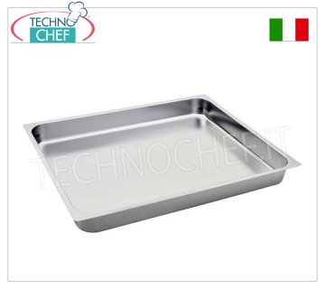 Teglie GN 2/1 in acciaio inox Teglia Gastro-norm 2/1 in acciaio inox con bordo alto 20 mm, dim. mm 650x530x20h