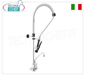 Rubinetto Miscelatore monoforo con canna Ø18×250 mm, maniglie rotonde e doccia sospesa