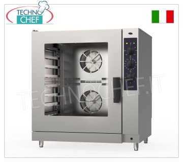 FORNO CONVEZIONE-VAPORE ELETTRICO per PASTICCERIA, 8 TEGLIE da mm.600x400, COMANDI ELETTROMECCANICI