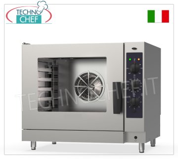 FORNO CONVEZIONE-VAPORE ELETTRICO per GASTRONOMIA, 6 TEGLIE GN1/1, COMANDI ELETTROMECCANICI