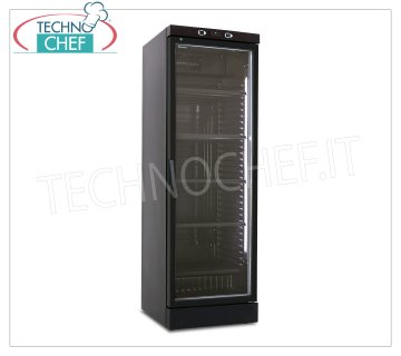 Technochef - Vinoteca, 1 puerta de cristal, capacidad 126 botellas, estático con agitador, doble temperatura - mod.CLW372VG Vinoteca refrigerada, 1 puerta de cristal, capacidad 126 botellas, temperatura +4°C/+18°C | +16°C/+10°C/+5°C, refrigeración estática con ventilador, iluminación LED, V.230/1, Kw.0,23, Peso 67 Kg, dim.mm.600x624x1863h