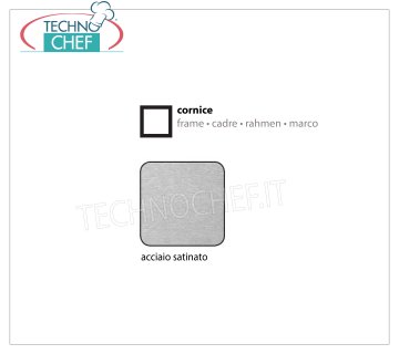 Estructura de acero satinado Marco con soporte para vidrio, en laminado color acero satinado, dimensiones 600x600x7h mm