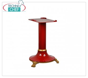 TECHNOCHEF - Pedestal de soporte de hierro fundido Pedestal de soporte en hierro fundido para cortadoras de volante, con base redonda diámetro 600 mm, Alto 790 mm, plato 480x600h mm, Peso 70 Kg.