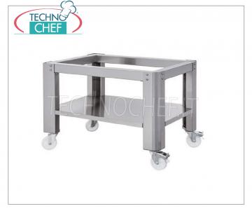 TECHNOCHEF - Cavalletto di Supporto Inox, Mod.SC/40 Cavalletto di supporto inox completo di 4 ruote (2 con freno) per Forno pizza a Tunnel Mod.C40, Peso Kg 24, dim.mm.600x865x632h