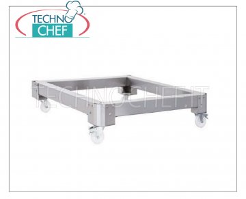 TECHNOCHEF - Cavalletto di Supporto Inox Versione Bassa, Mod.SBC/50 Cavalletto di supporto inox completo di 4 ruote (2 con freno) versione bassa per n.3 forni a tunnel sovrapposti Mod.C/50, peso Kg 23,  dim.mm.850x1040x270h