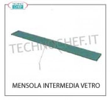 Mensola intermedia in vetro temprato Mensola intermedia in vetro temprato con supporti per mod. SALINA 80 lungo mm 2480